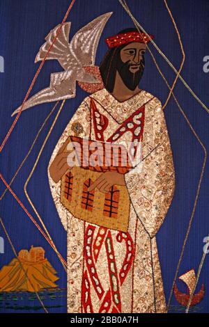 Saint Columba - an Irish Abbot who spread Christianity in Scotland and founded Iona Abbey Stock Photo