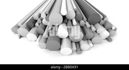 Plastic rods on white background Stock Photo