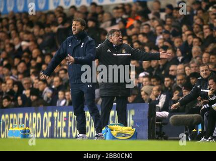 Tottenham Hotspur interim manager Tim Sherwood (left) and West Ham United manager Sam Allardyce Stock Photo