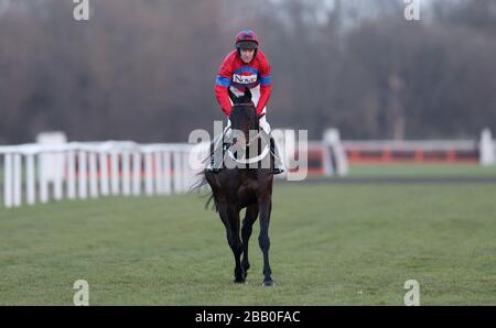 Sprinter Sacre ridden by Barry Geraghty during the williamhill.com Desert Orchid Steeple Chase during day two of the 2013 William Hill Winter Festival at Kempton Park Racecourse Stock Photo