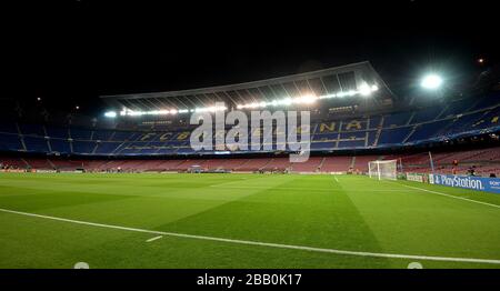 General view of inside the Camp Nou, Home to Barcelona FC Stock Photo