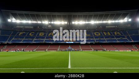 General view of inside the Camp Nou, Home to Barcelona FC Stock Photo