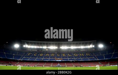 General view of inside the Camp Nou, Home to Barcelona FC Stock Photo