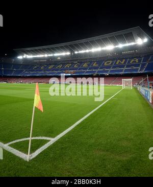 General view of inside the Camp Nou, Home to Barcelona FC Stock Photo