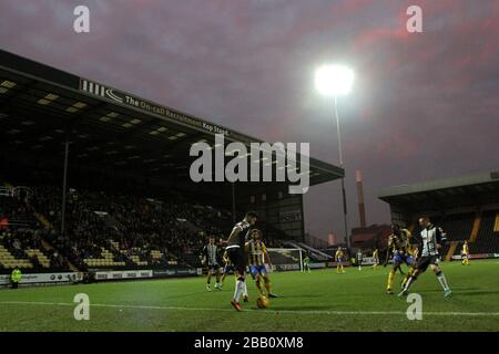 General view of the action between Notts County and Brentford Stock Photo