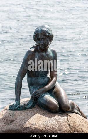 The Little Mermaid statue in Copenhagen, Denmark, Europe Stock Photo