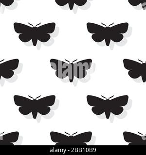Seamless mole pattern black on white background. Vector image Stock Vector