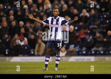 West Bromwich Albion's Saido Berahino reacts during the game Stock Photo