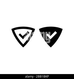 Shield with checkmark symbol for download. Vector icon Stock Vector