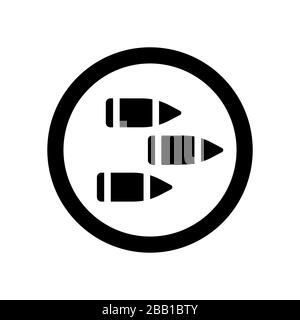 Bullet icons, isolated, three black bullets in circle on the white background. Vector Stock Vector