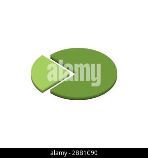Isometric green circle diagram. Vector illustration isolated on white background Stock Vector