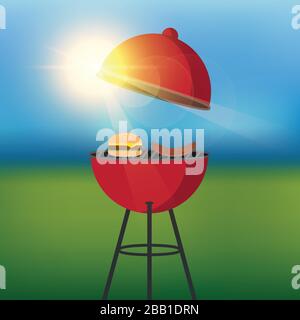 summer time barbeque on a sunny day vector illustration EPS10 Stock Vector