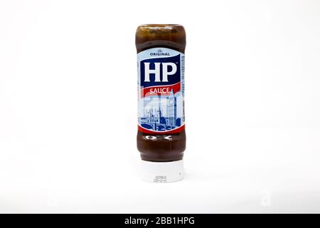 Hp Top Down Brown Sauce Stock Photo