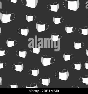 Vector seamless pattern with white face masks Stock Vector