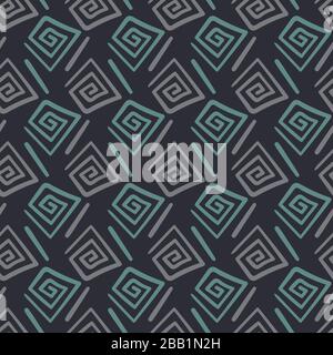 unisex abstract geometric seamless vector pattern in dark colors Stock Vector