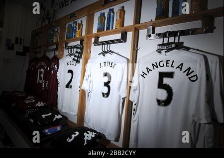 General view of the Fulham dressing room Stock Photo