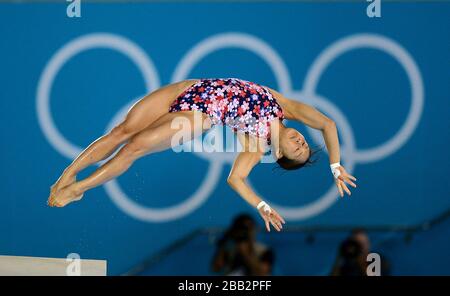 Japan's Mai Nakagawa during the Women's 10m Platform Preliminary at the Aquatics Centre in the Olympic Park, on Day 12 of the London 2012 Olympics. Stock Photo