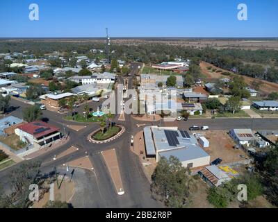 Aerial of the CBD Cunnamulla Western Queensland Australia Stock Photo