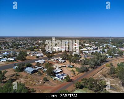Aerial of Cunnamulla Western Queensland Australia Stock Photo