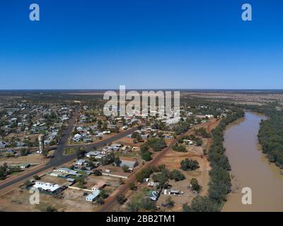Aerial of Cunnamulla Western Queensland Australia Stock Photo