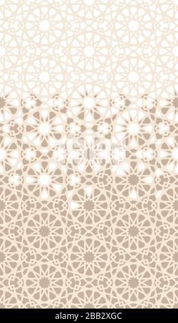 Islamic, arabian mosaic repeating vector border, pattern, background. Stock Vector