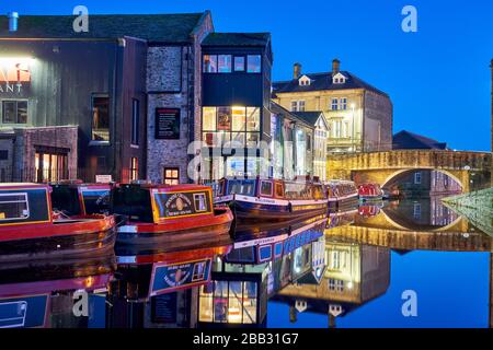 Canal Basin, Leeds and Liverpool Canal, Skipton, Yorkshire Stock Photo