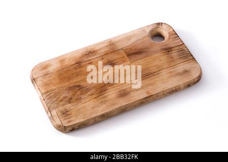 Empty cutting board on black background Stock Photo