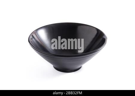 Black bowl kitchenware isolated on white background Stock Photo