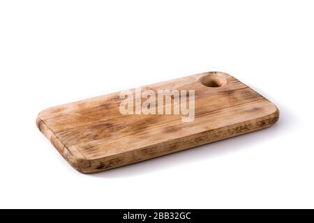 Empty cutting board on black background Stock Photo