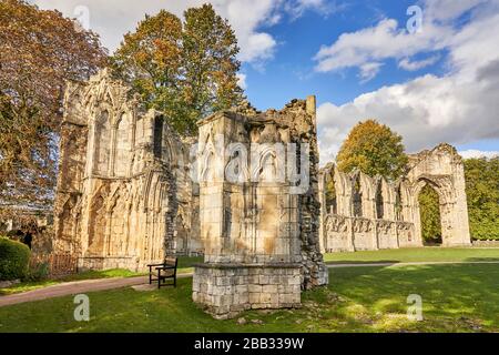 St Mary's Abbey York Yorkshire England Stock Photo