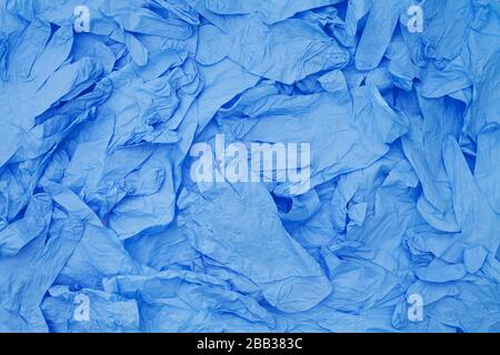 Pile of blue, protective gloves Stock Photo