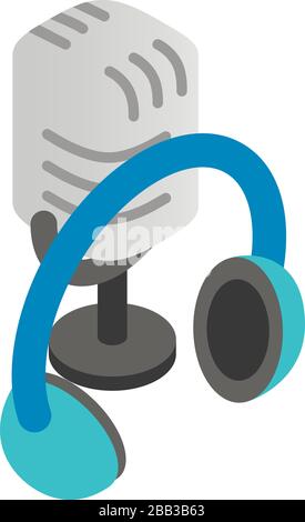 Music equipment icon, isometric style Stock Vector