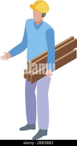 Carpenter repairman icon, isometric style Stock Vector