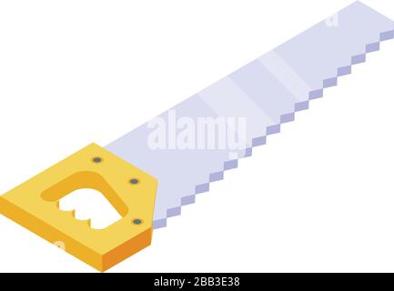 Hand saw icon, isometric style Stock Vector