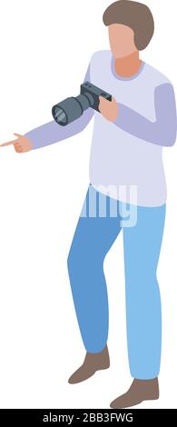 Artisan photographer icon, isometric style Stock Vector