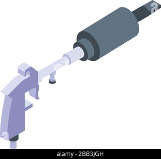 Polyurethane foam gun icon, isometric style Stock Vector