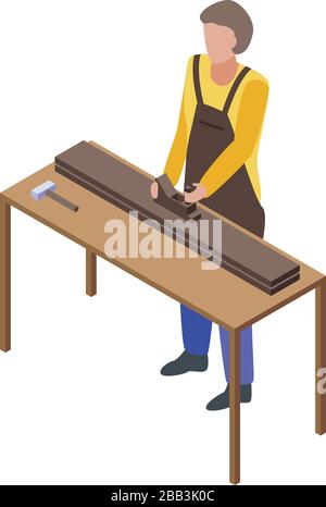 Home carpenter icon, isometric style Stock Vector