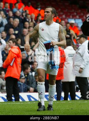 LONDON, United Kingdom, MAY 03 Paolo Di Canio of West Ham United say farewell to West Ham United Fans during Barclaycard Premiership between West Ham Stock Photo