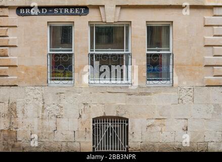 Wall of Balliol College at the corner of Broad St and St Giles in Oxford, UK Stock Photo