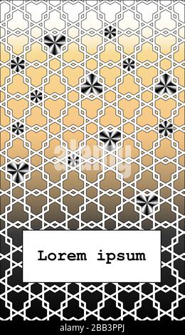 Modern islamic, arabic card template, pattern, background. Stock Vector