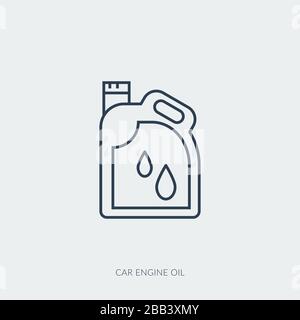 Vector outline icon of car part - car engine oil Stock Vector