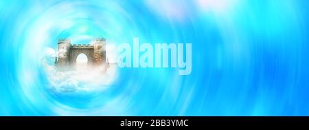 Magic portal hole. Travelling to another world theme concept. Stock Photo