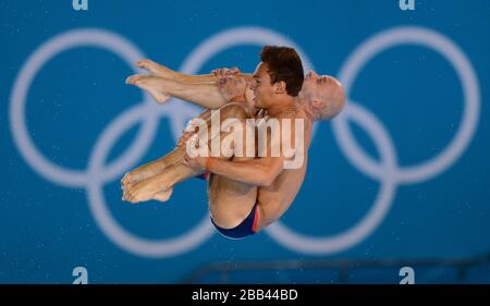 Great Britain's Tom Daley and Peter Waterfield (right) during the Men's Synchronised 10m Platform Final