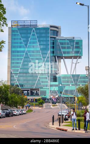 Pretoria, South Africa, 29th January - 2020: Glass facade of modern hotel and conference venue. Stock Photo