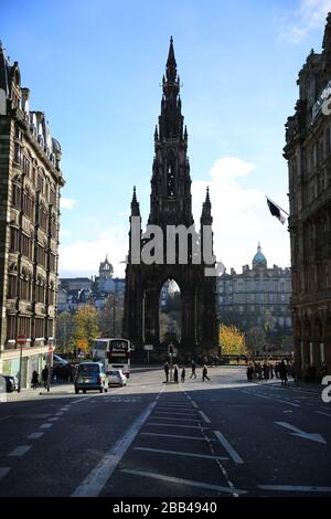 Scott Monument In Edinburgh, Scotland Stock Photo