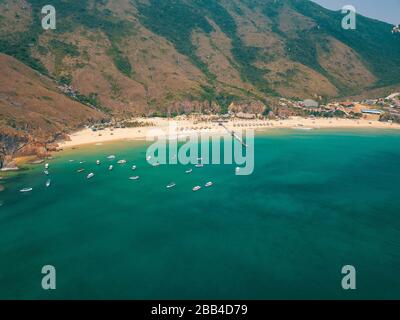 Ky Co beach in Quy Nhon, Vietnam from above Stock Photo