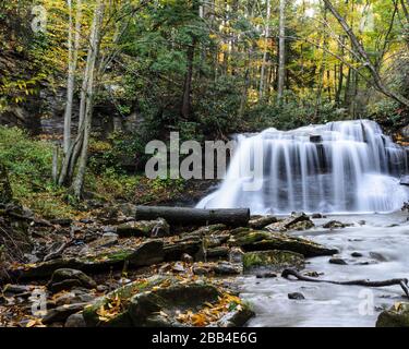 Upper Falls of the Holly River State Park, Hacker Valley, West Virginia Stock Photo