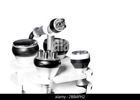 Medical instruments for cosmetology, body shaping, liposuction and massage isolated on a white background. Stock Photo