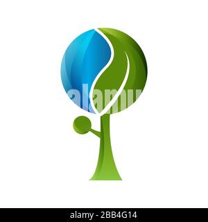 Green Environmentally Eco Friendly Renewable symbol ecology logo design vector illustration Stock Vector