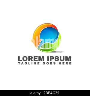 Green Environmentally Eco Friendly Renewable symbol ecology logo design vector illustration Stock Vector
